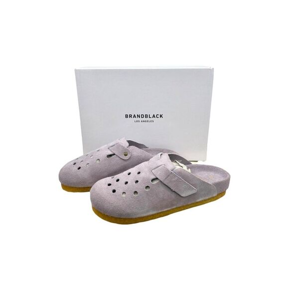 Men’s Suede Clog Mule Brandblack Carrera Size 9 Lavender Slip On Comfort Shoes